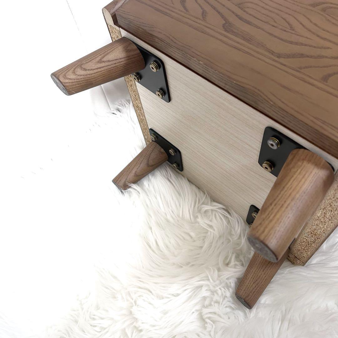 【廃盤希少】ニトリ　NITORI ナイトテーブル　アーシュ2段　コンセント2 ②