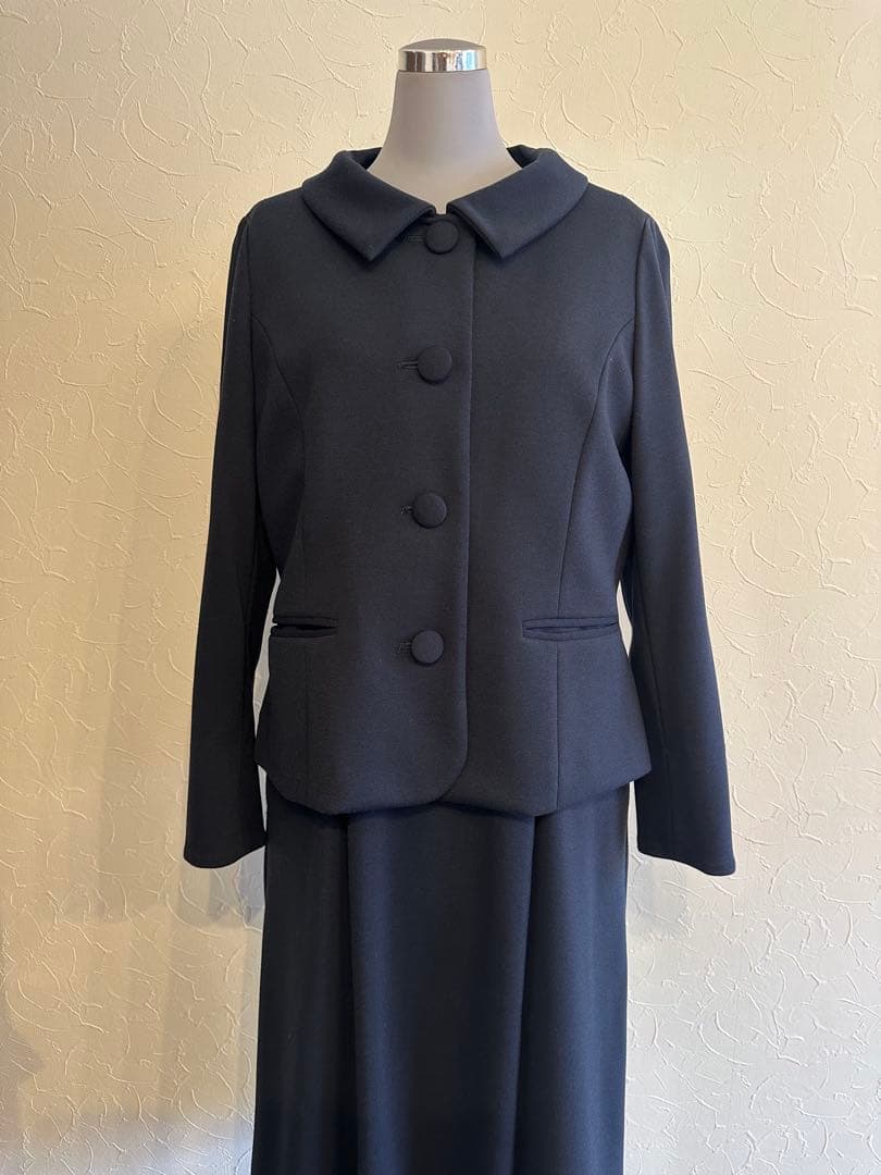 美品✨kay me ダブルジャージー　ネイビー ワンピース&ジャケット13 XL