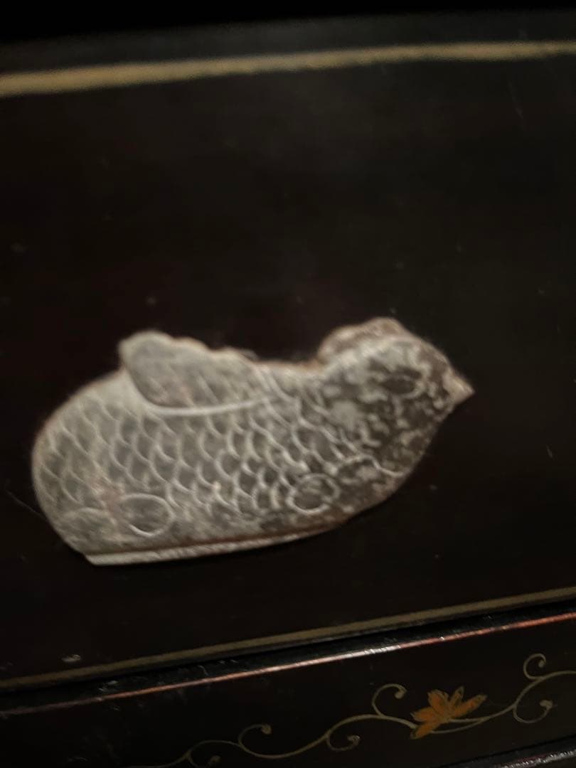 ヴィンテージ　玉細工　金彩　漆細工　ベッドサイドチェスト　骨董家具　上海製