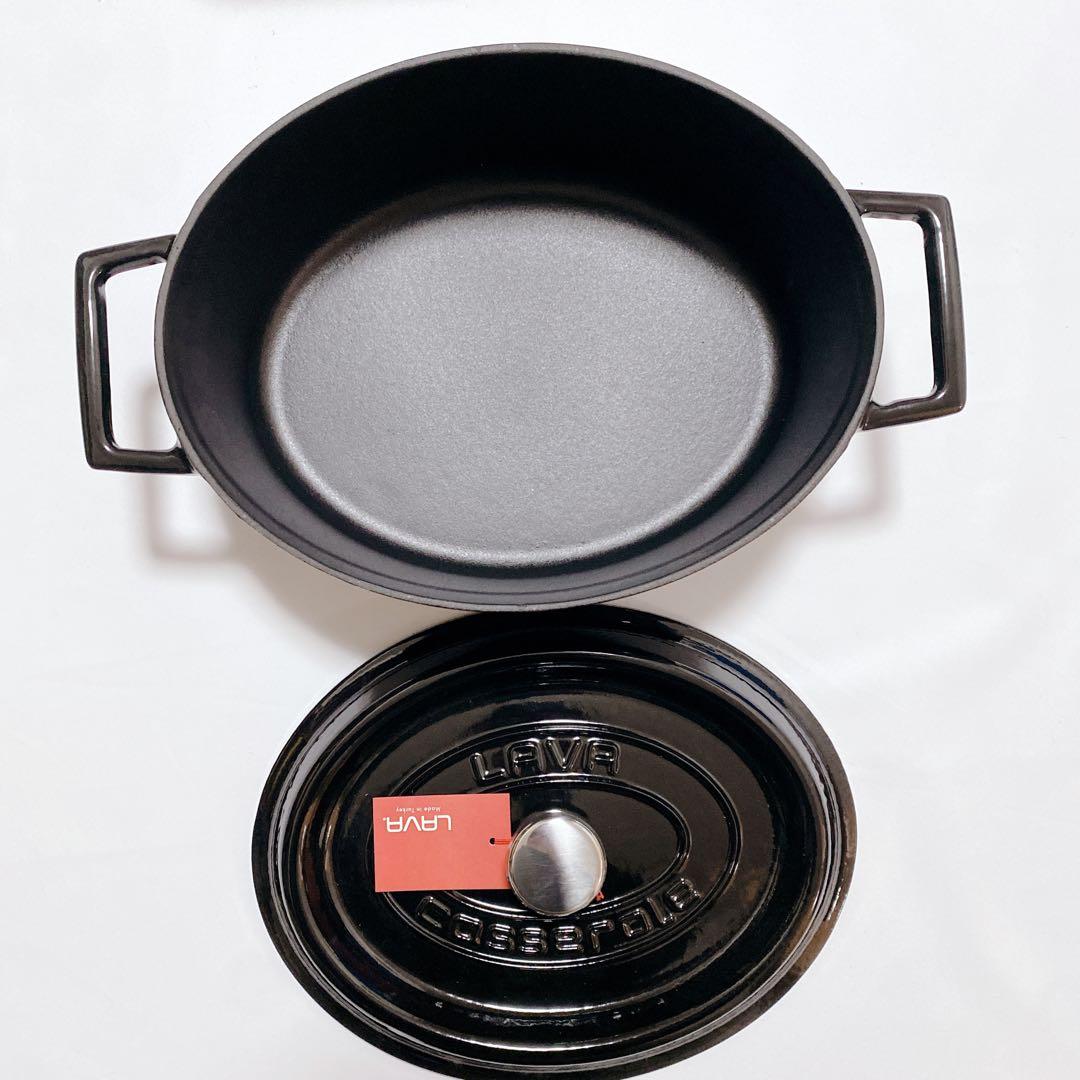 LAVA オーバルキャセロール 25cm Shiny Black
