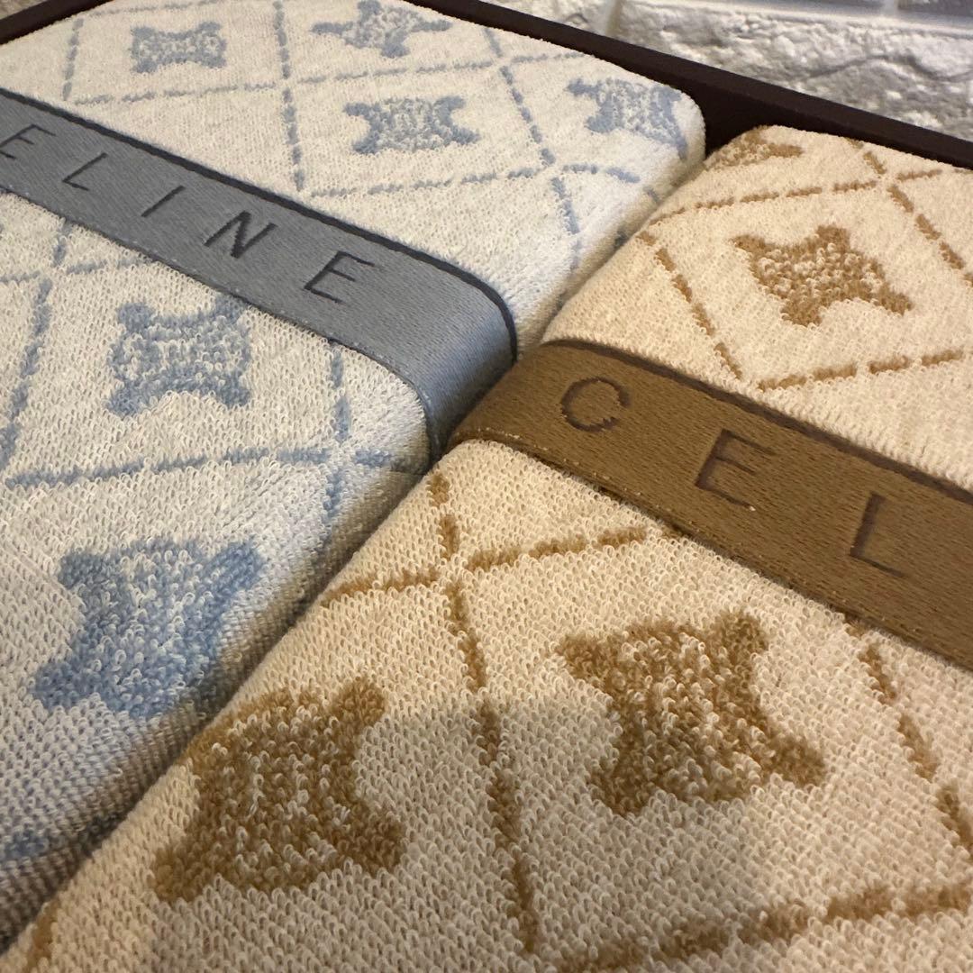 CELINE セリーヌ タオルケット 2枚入り 140×190 マカダム総柄
