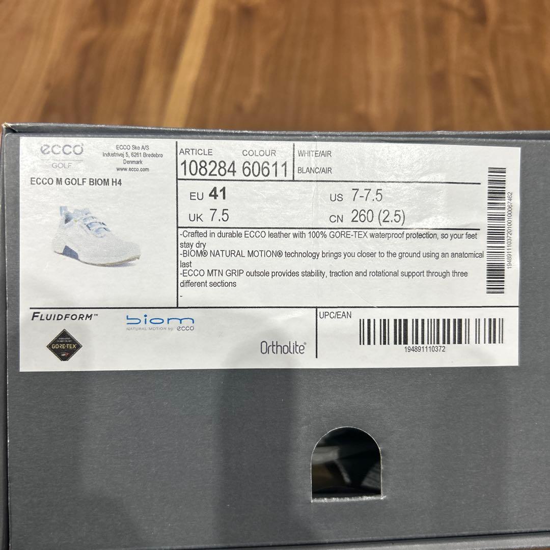 美品 定価35200円 ECCO バイオムH4ゴルフシューズ 25.5 ホワイト
