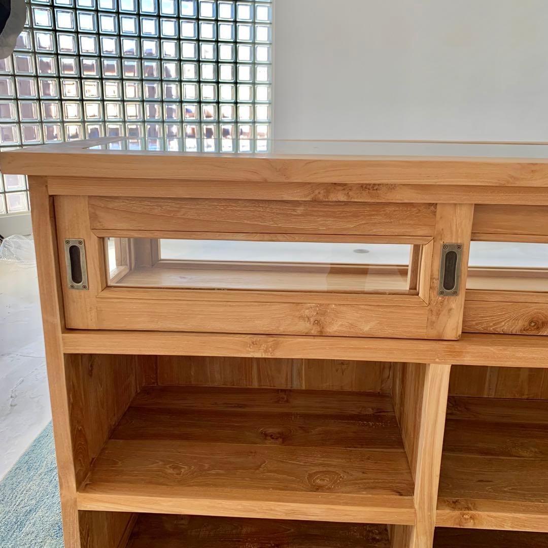 チークショーケースカウンター　総無垢　レジ台