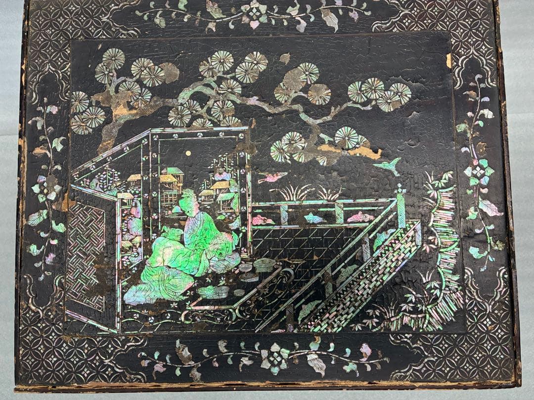 螺鈿細工　飾台　香炉台　花台　江戸時代　古美術