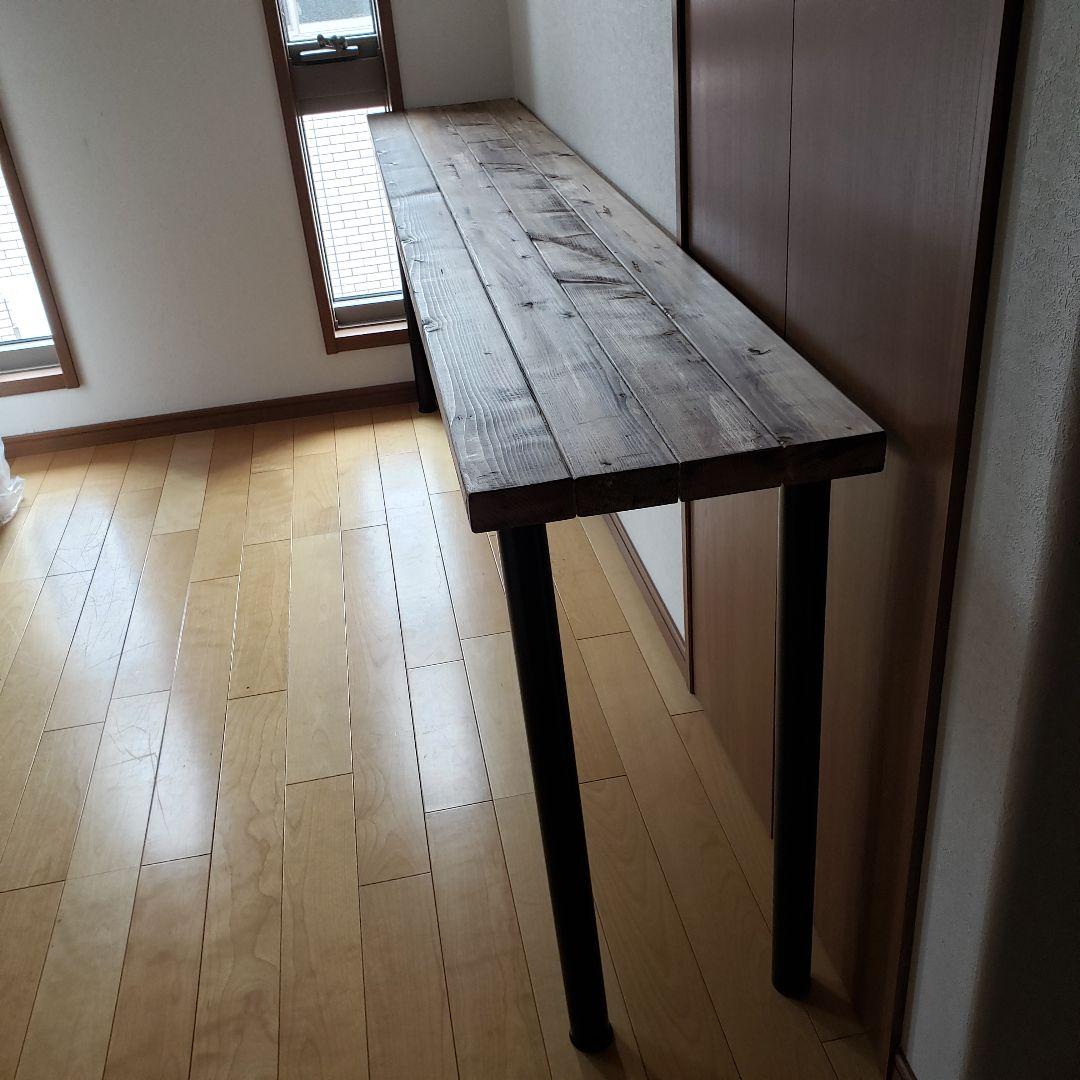 180カウンターテーブル　アイアン　天板厚タイプ　ウォールナット　北欧　カフェ風