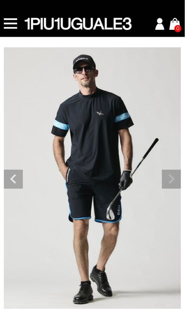 ウノピゥ ゴルフ 1PIU1UGUALE3 GOLF モックネック M 黒