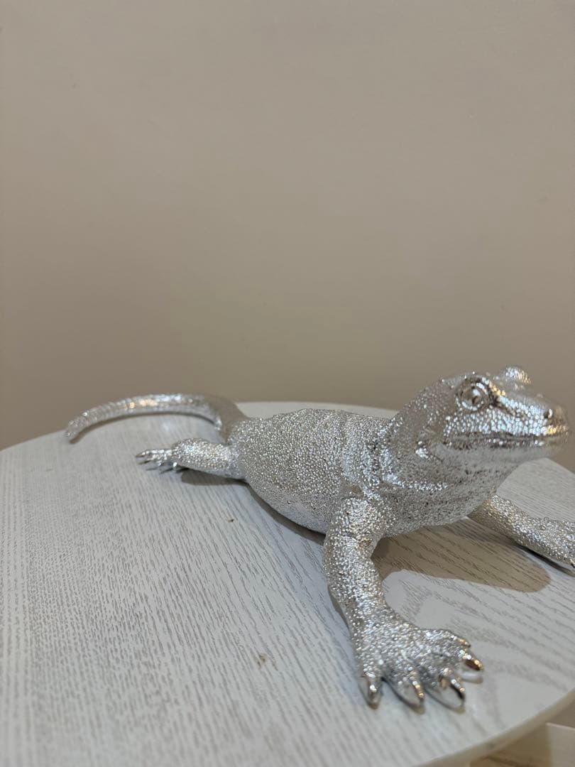 置物 KARE Deco Figurine Lizard Silver Deluxe