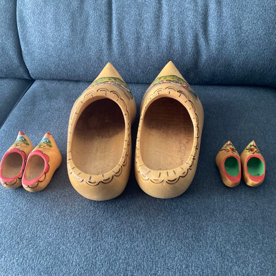 オランダ　大きな木靴1点と小さな木靴2点　インテリア