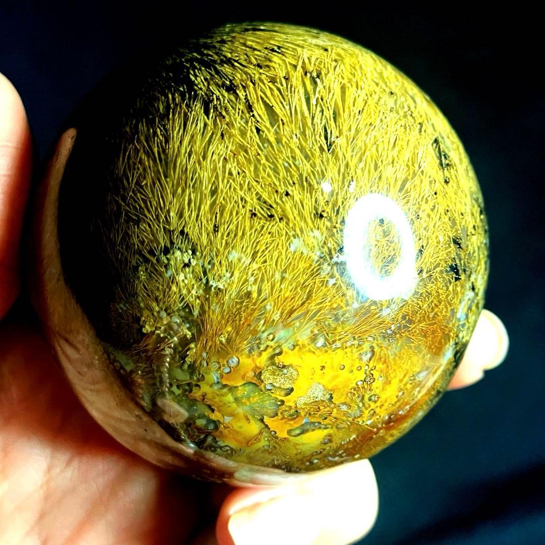 超大玉　65mm ゴールドスモーキールチルクォーツ　金針水晶　パワーストーン