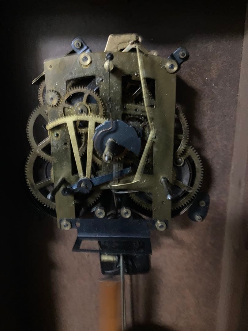 アンティーク栄計舎30DAY 柱時計 稼働中 宮型本打ち式時計