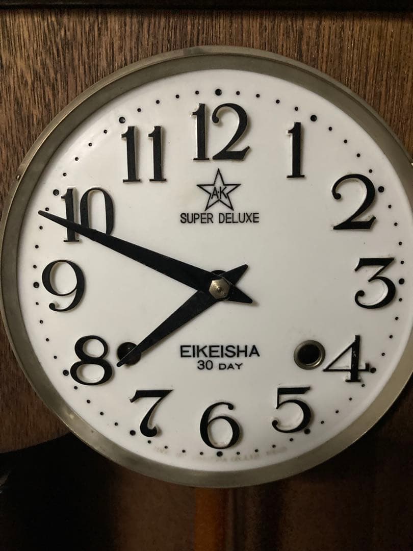 アンティーク栄計舎30DAY 柱時計 稼働中 宮型本打ち式時計