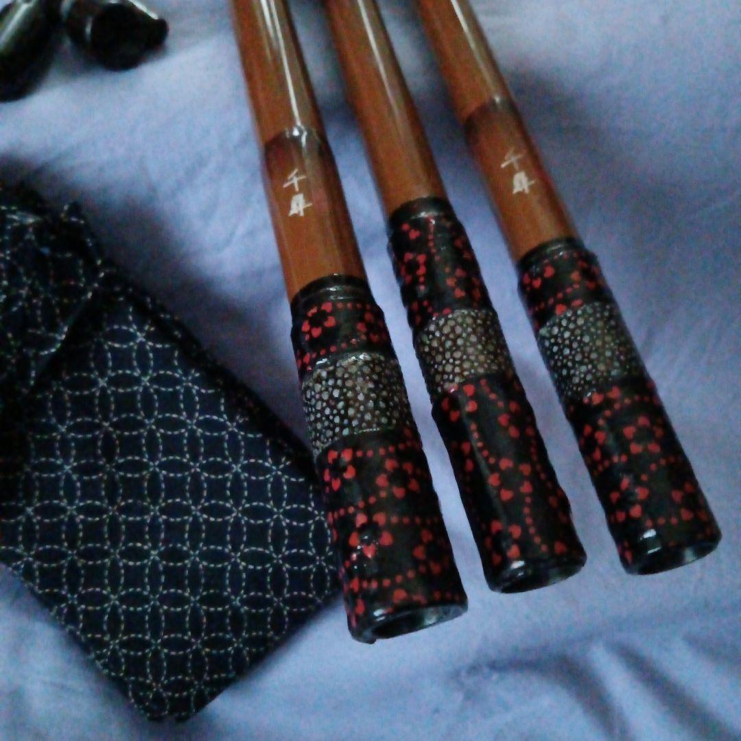 かちどき千尋別作小仕舞二本物カスタム鮫皮へら竿・へら鮒・ヘラブナ・竿掛け