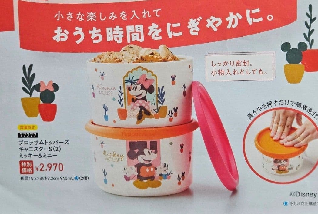 【新品】タッパーウェア ミッキー＆ミニー 豪華セット（弁当箱＆カトラリー）