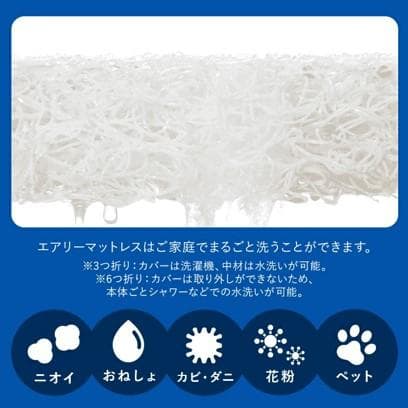 【アイリスオーヤマ】シングル 6つ折り 高反発 マットレス 5cm エアリー