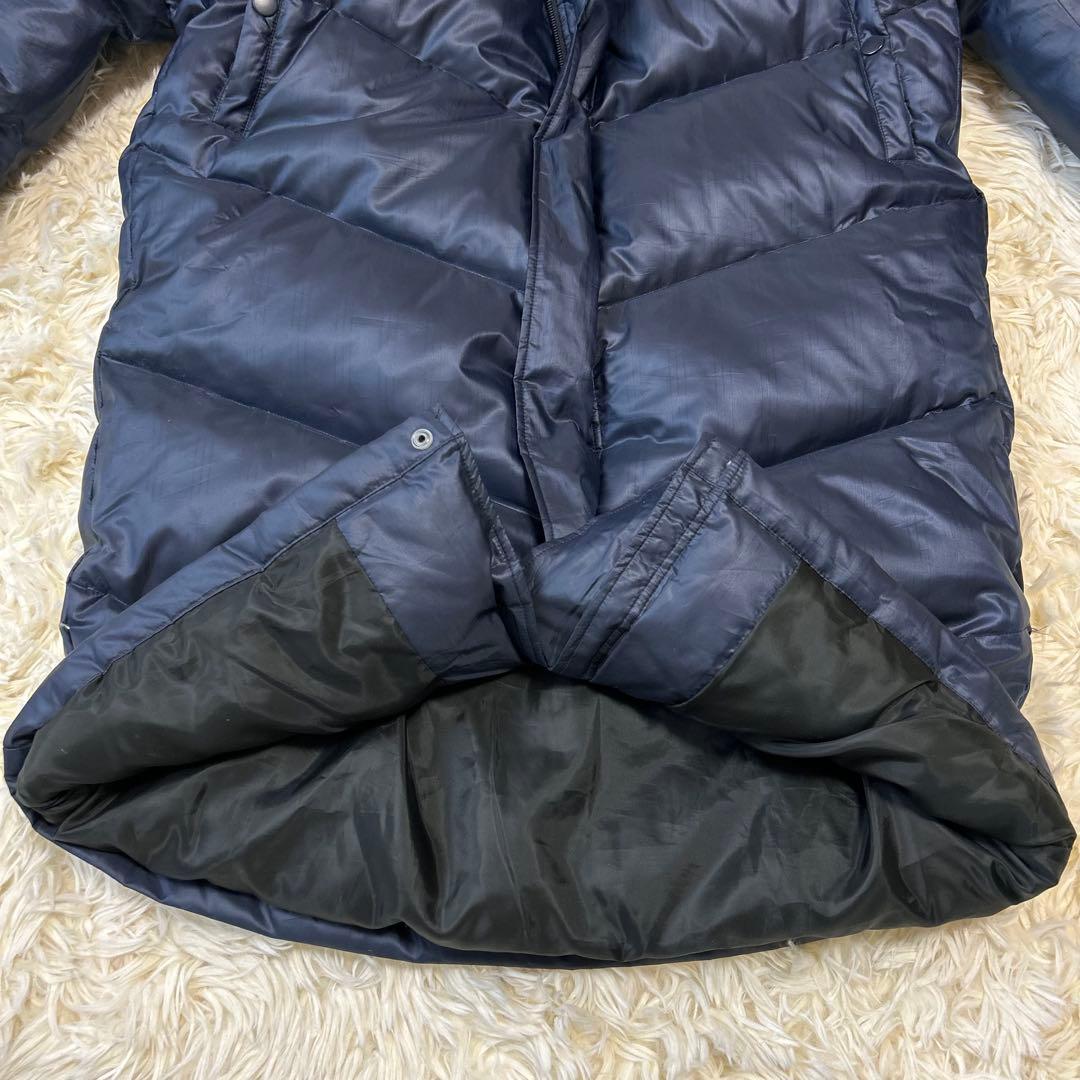 未使用級adidas アディダス ロングダウンコート ベンチコート M ネイビー