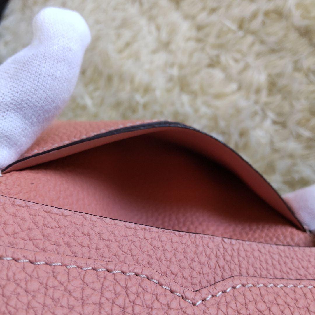 極美品✨ボナベンチュラ　ビジネス　カードケース　シュリンクレザー　シボ革　ピンク