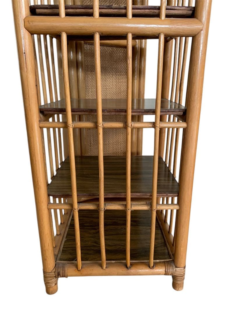 ラタン製5段シェルフ 棚板取り外し移動可能（棚板画像追加）