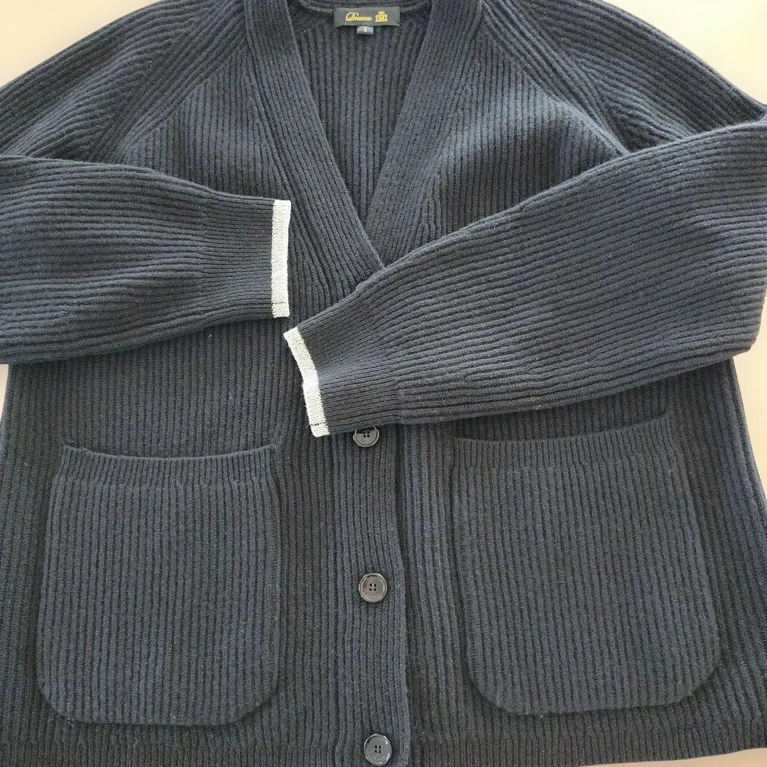 ドゥロワー　drawer ウールカシミヤ　リブニット　カーディガン