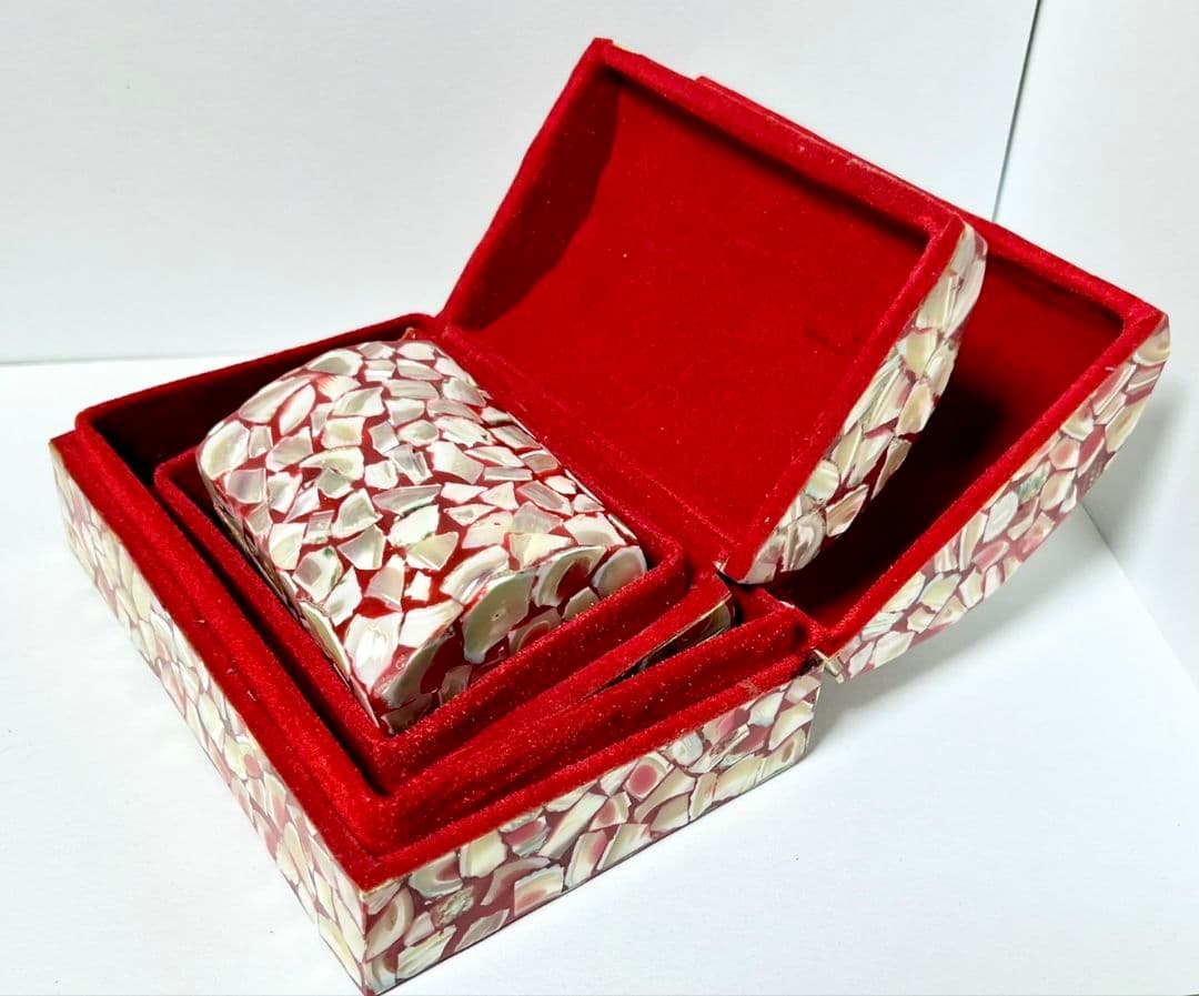 アンティーク　螺鈿細工 小物入れ　3点セット