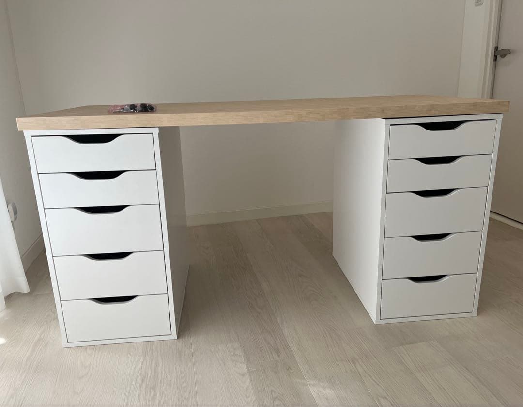 IKEA アレクス２台 ミットツィルケル天板 セット 140×60センチ