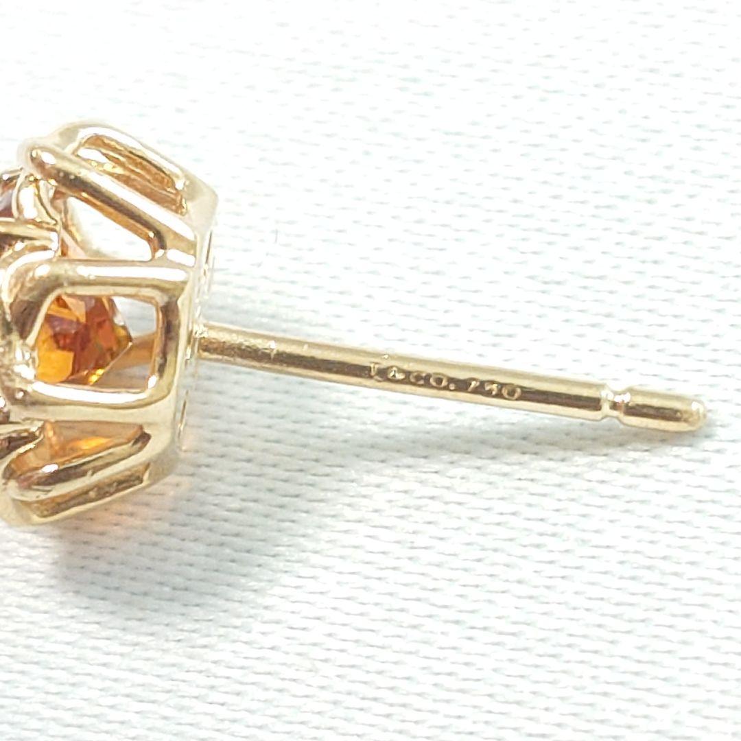 【美品】ティファニー K18YG シトリン ピアス 片耳用 6679