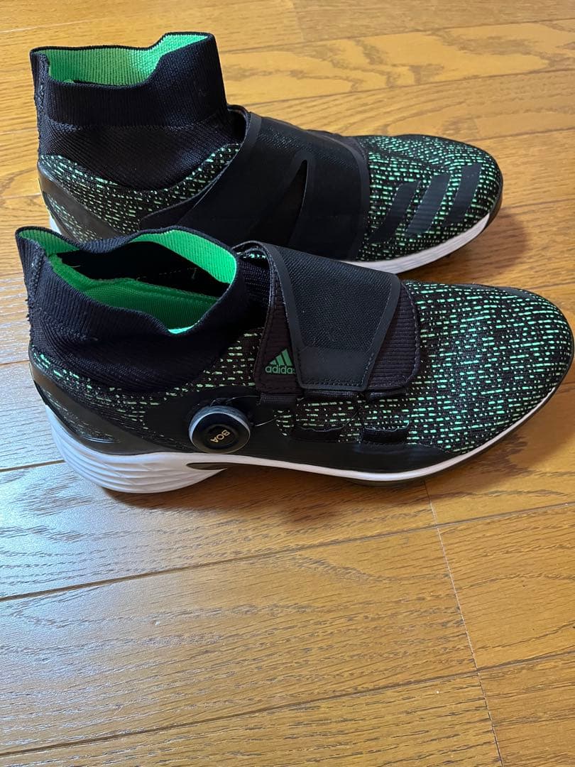 美品adidas Codechaos BOAゴルフシューズ黒×グリーンスパイク