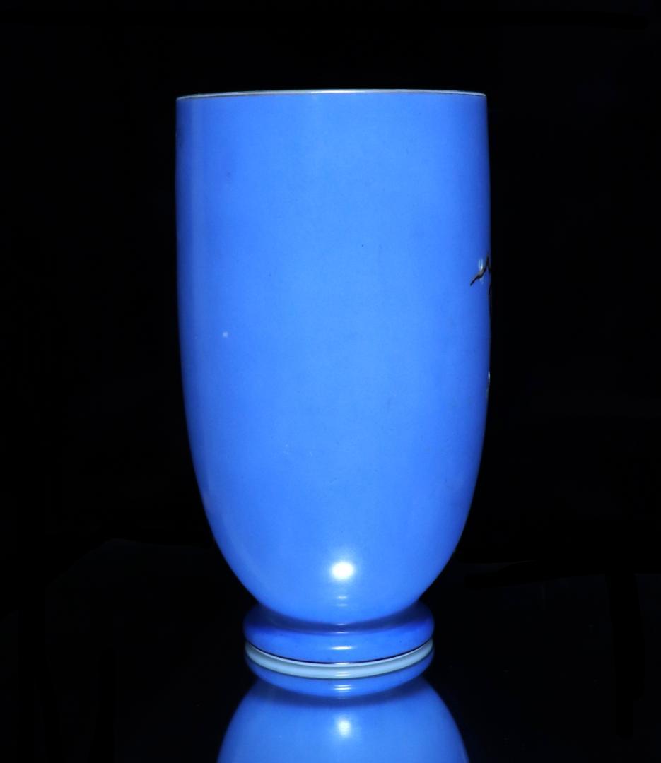 オールド・バカラ レア型 オパーリンクリスタル製 日本趣味 花鳥図飾壷 花瓶