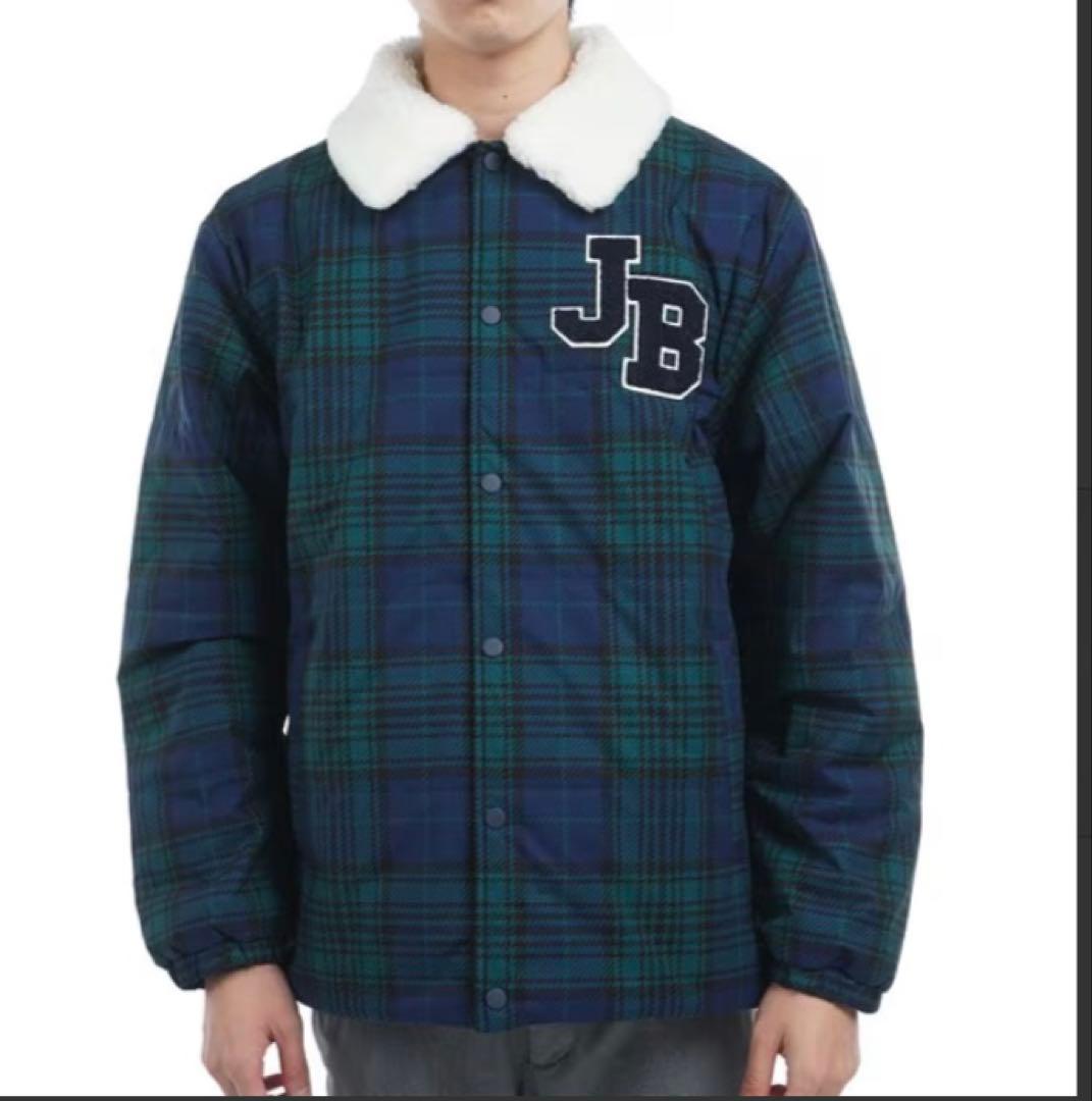 新品 ジャックバニー 2WAYストレッチタフタ ボア襟ブルゾン(4)サイズM/緑