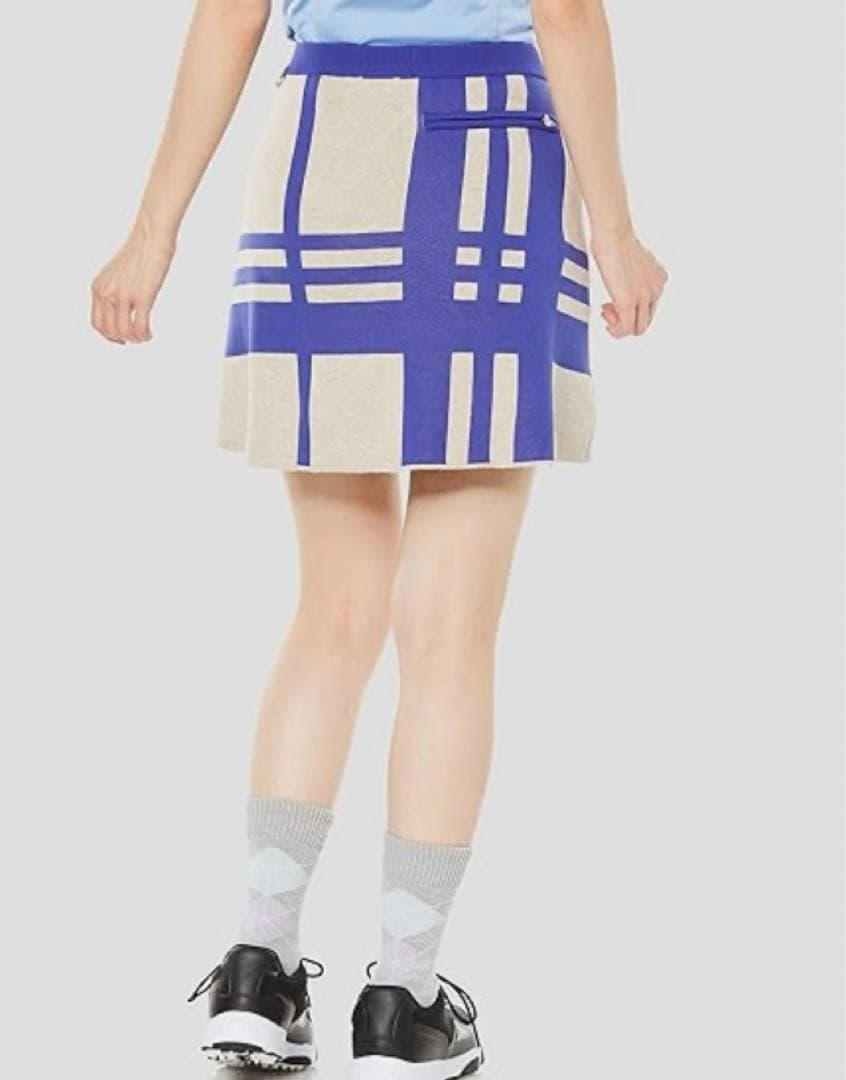 デサント　ゴルフ　スカート　チェック　ニット