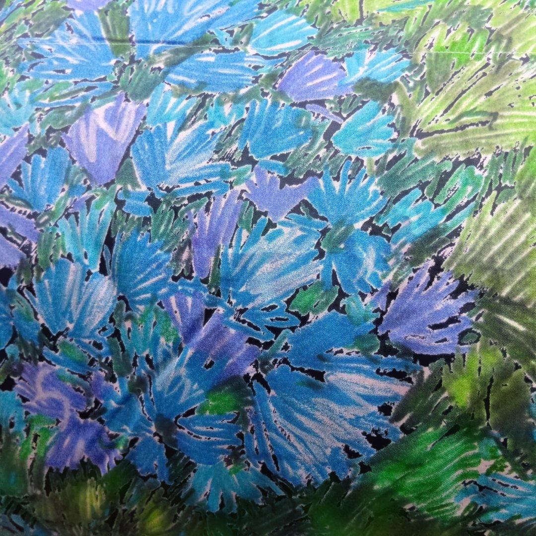 こたつ羽毛掛け布団 花柄 青緑　 200cm×200cm