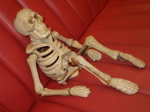 ビンテージ★スカル★キャンドルホルダー★灰皿★ハロウィン★お香★骨★置物★悪趣味