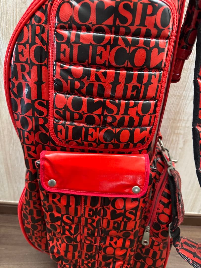 reisuke1020 le coq sportif ゴルフバッグ 赤黒