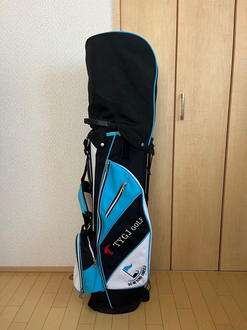 【ほぼ未使用】TYGJ golf キャディバッグ スタンド型 ブラック/ブルー