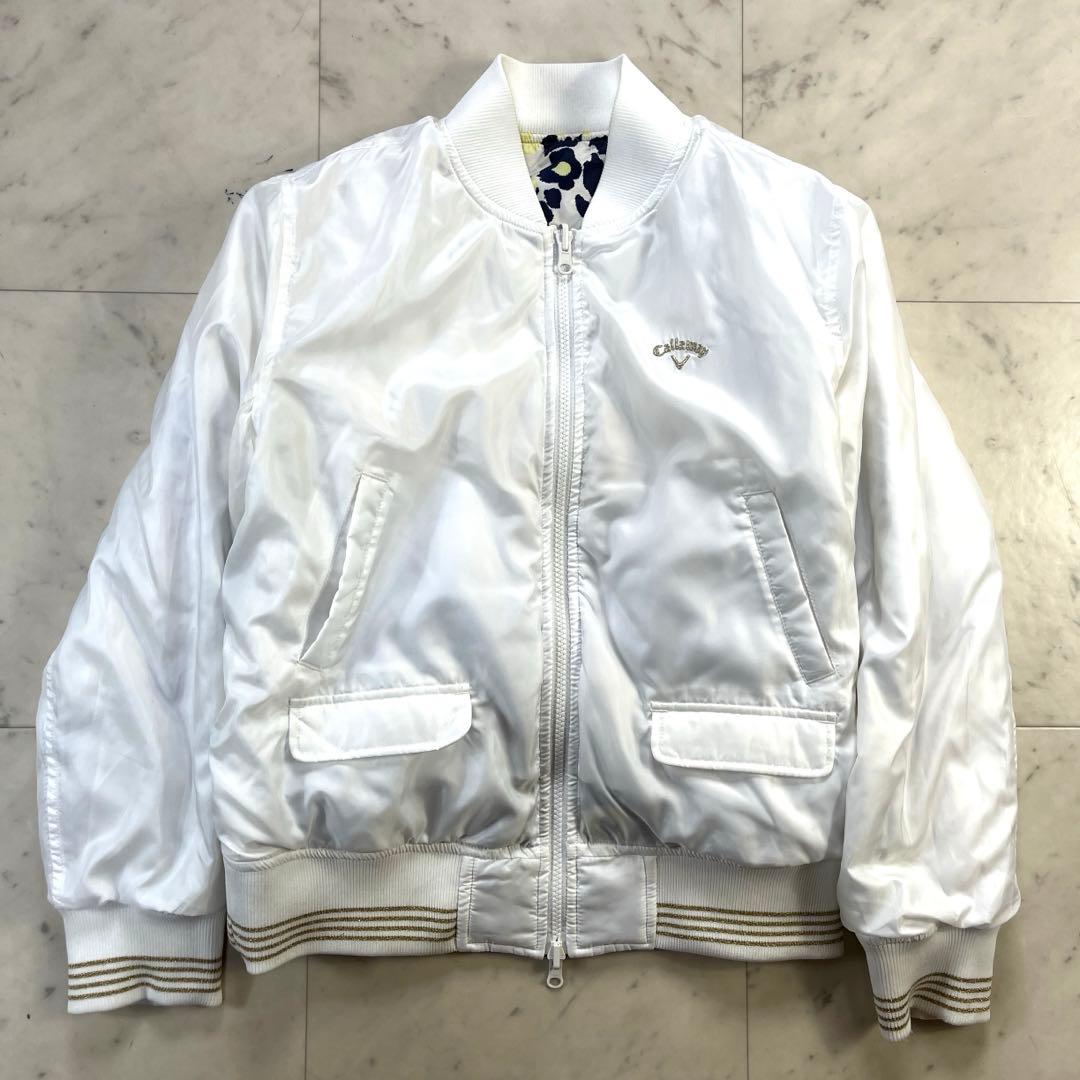 極美品♪キャロウェイ　2way リバーシブル　MA-1 花柄ダウンジャケット　L