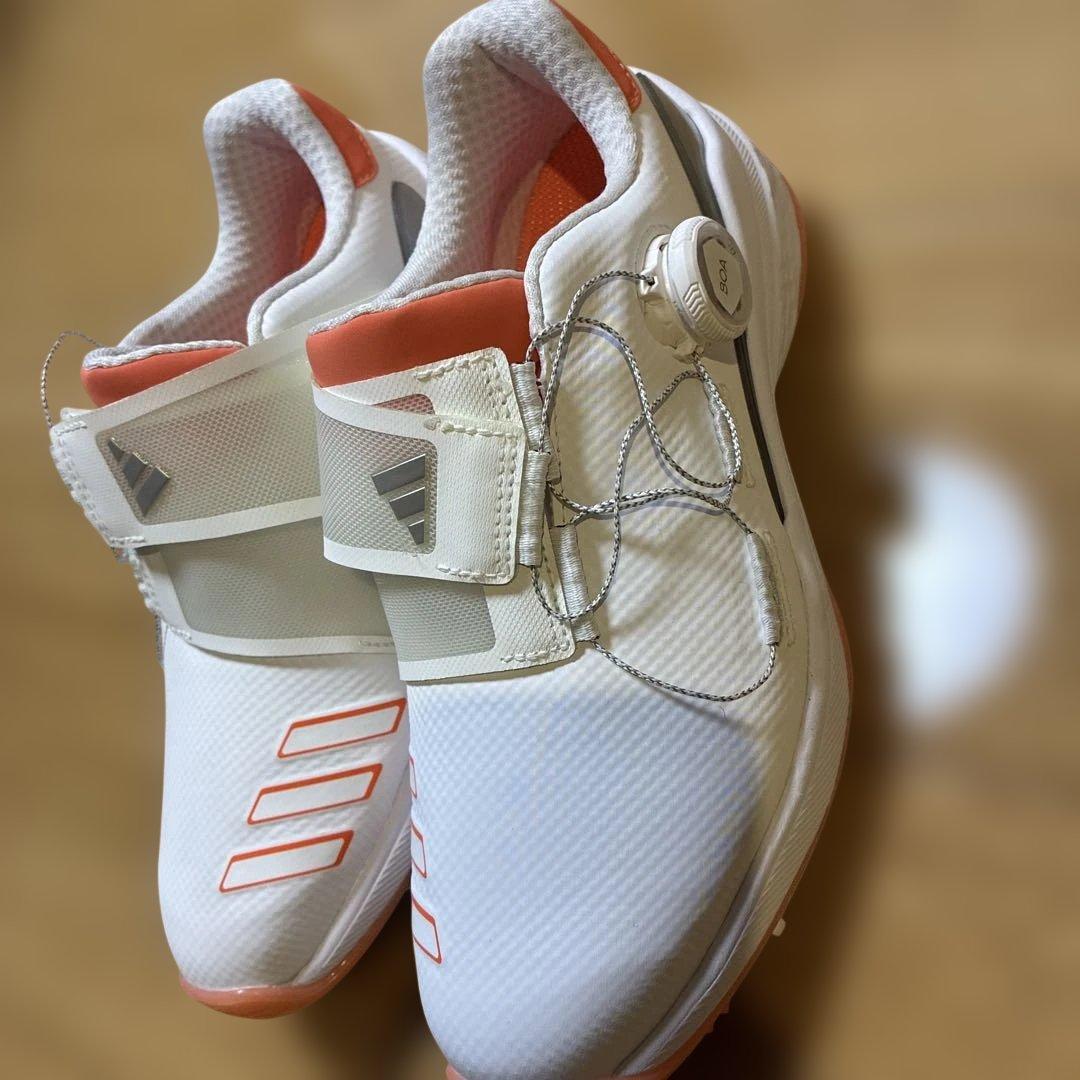新品未使用！adidas ゴルフシューズ 女性用 ホワイト/オレンジ