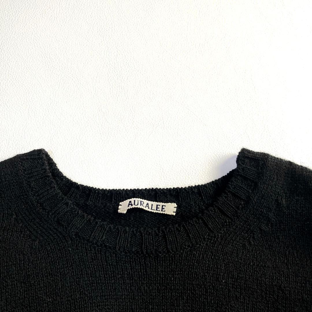 AURALEE オーラリー UNEVEN WOOL CORD KNIT 黒 4