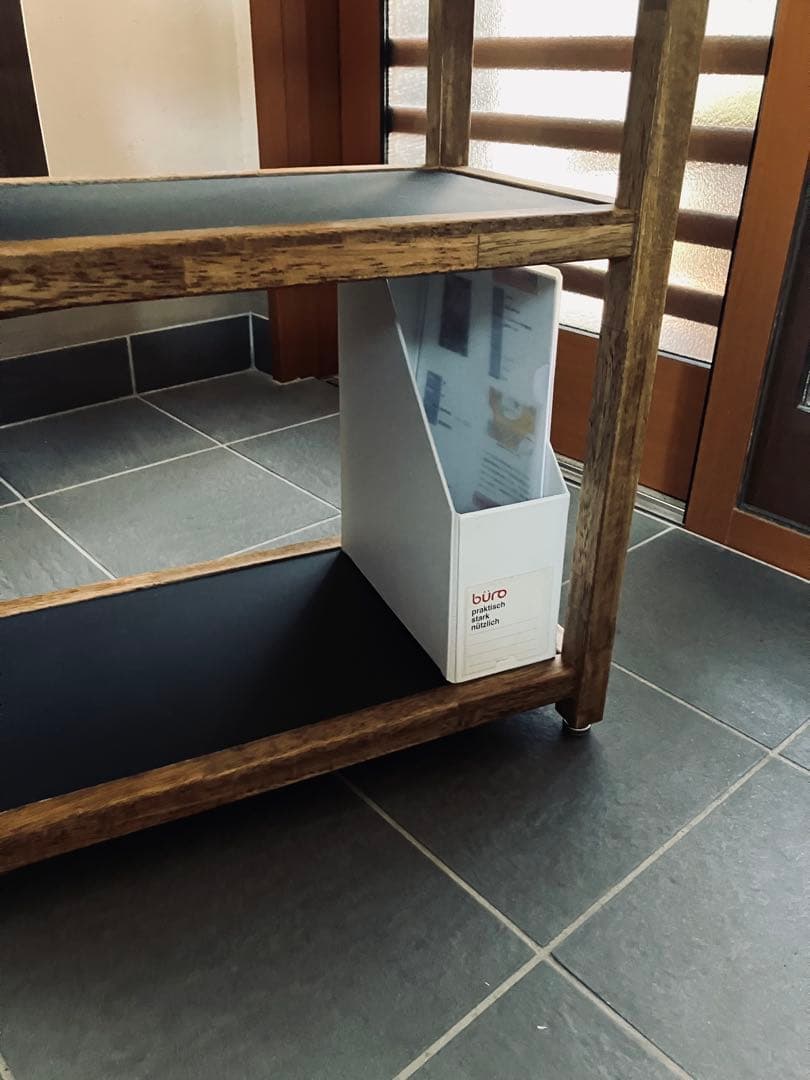 リノリウム×ラバーウッド　オープンシェルフ　オープンラック　ハンドメイド