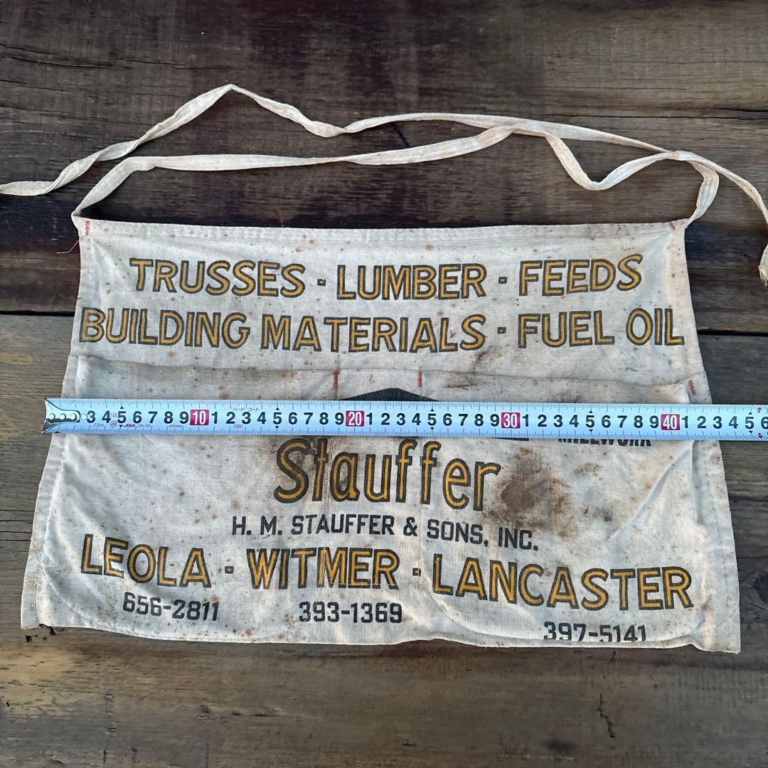 アメリカ ヴィンテージ ワークエプロン Stauffer 当時物