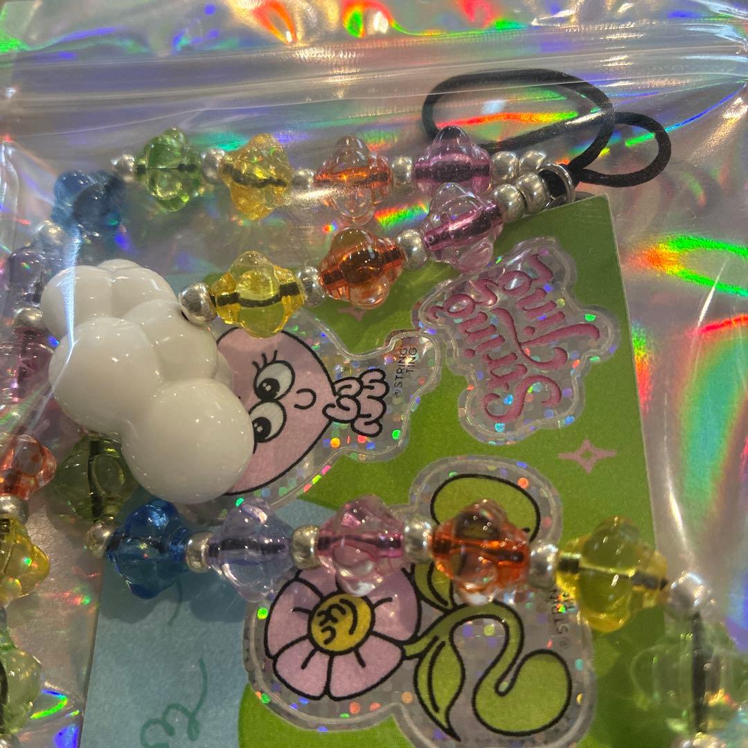 正規品stringtingカラフルビーズの雲ストラップとステッカー