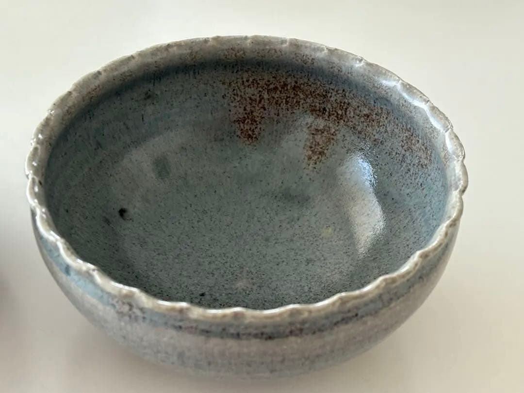 2個セット 余宮隆さん 窯灰釉 輪花ボウル