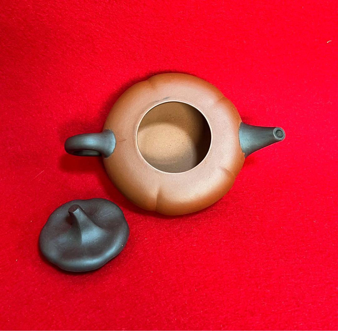 中国美術 中国宜興 柿扁壺　紫砂壺　紫砂茶壺 茶器 茶道具