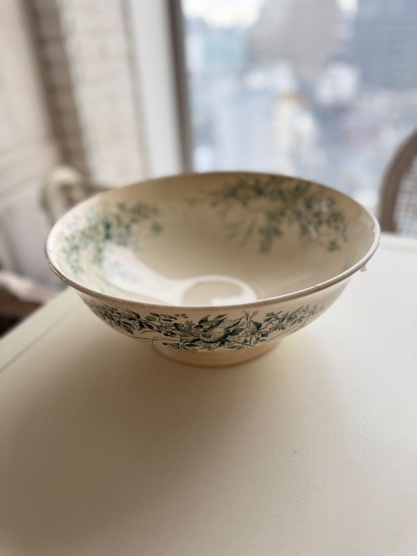 フランスアンティーク陶器クレイユモントローベイスンボウル