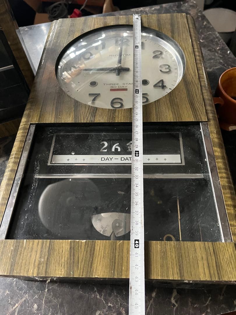 リズムゼンマイ掛け時計 リズムカレンダー付きゼンマイ掛け時計 柱時計