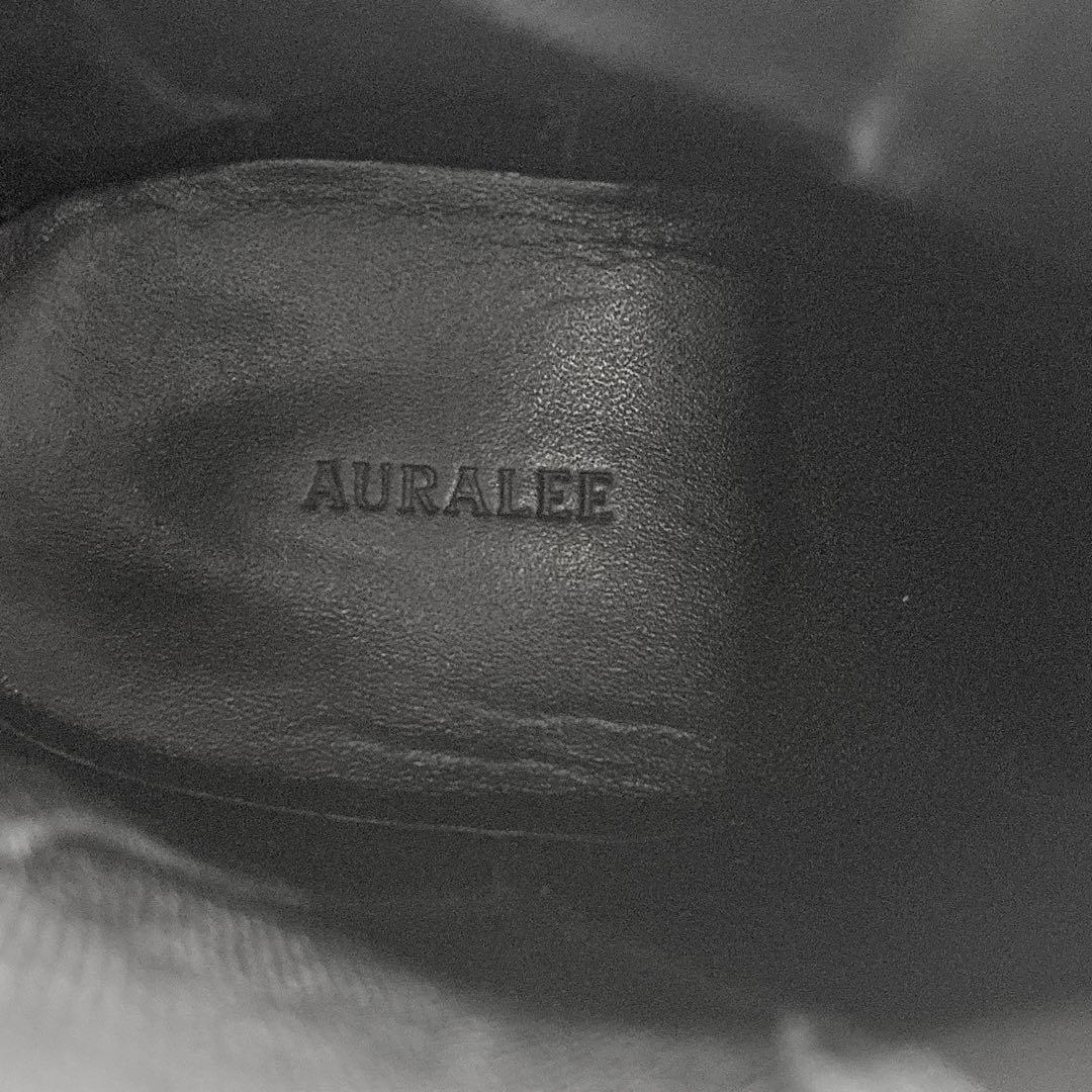 オーラリー　レザースクエアブーツ　サイドゴアブーツ　２３ｃｍ　ブラック