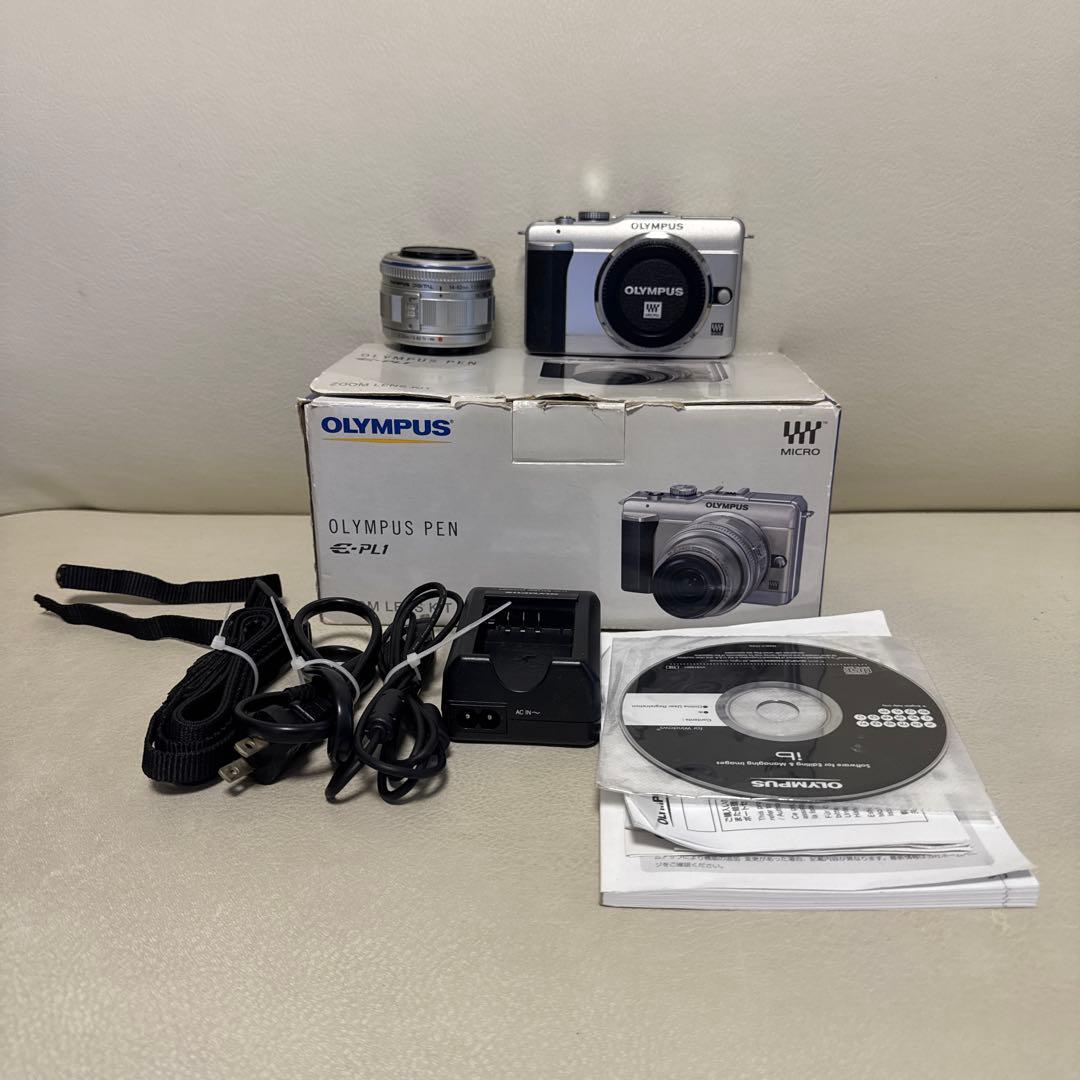 【匿名配送】ミラーレス一眼OLYMPUS E-PL1シルバー