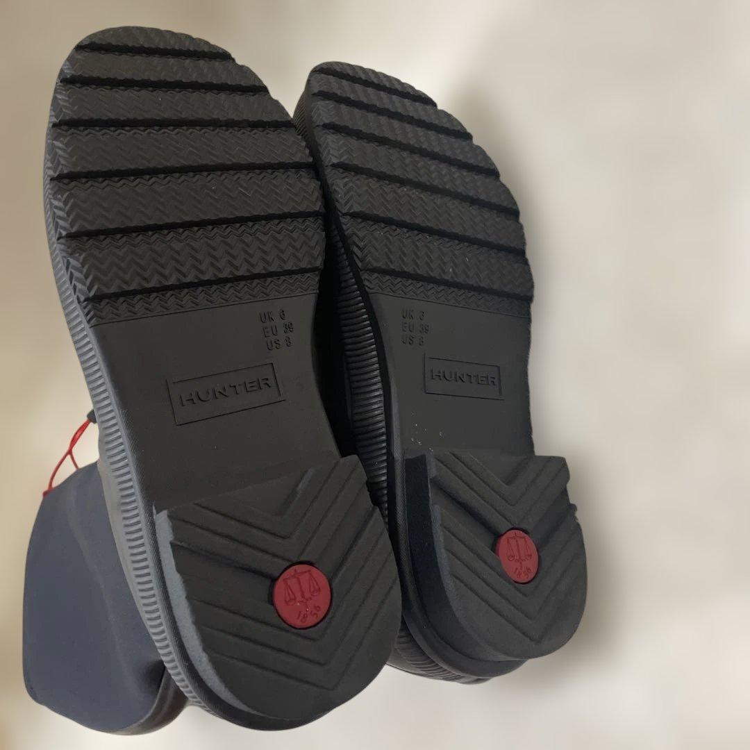 美品HUNTER ハンターレインブーツ　長靴　ブラック24.5センチUS8