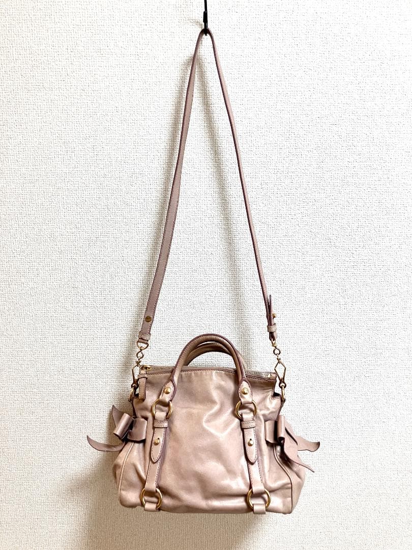 MIU MIU VITELLO LUX RIBBON BAG レザー バッグ