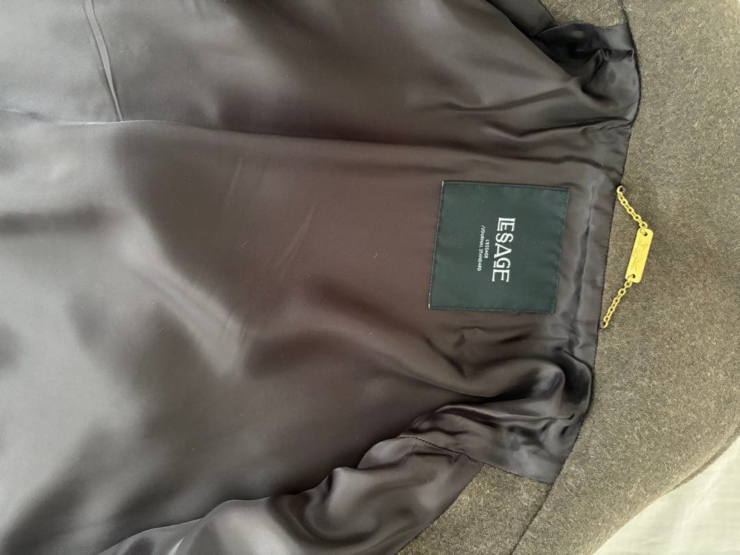 ブラウン ウール混紡 オーバーサイズコート