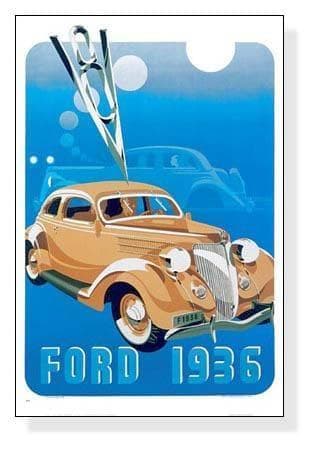 額装済アートポスター クラッシックカー/フォード1936/FORD