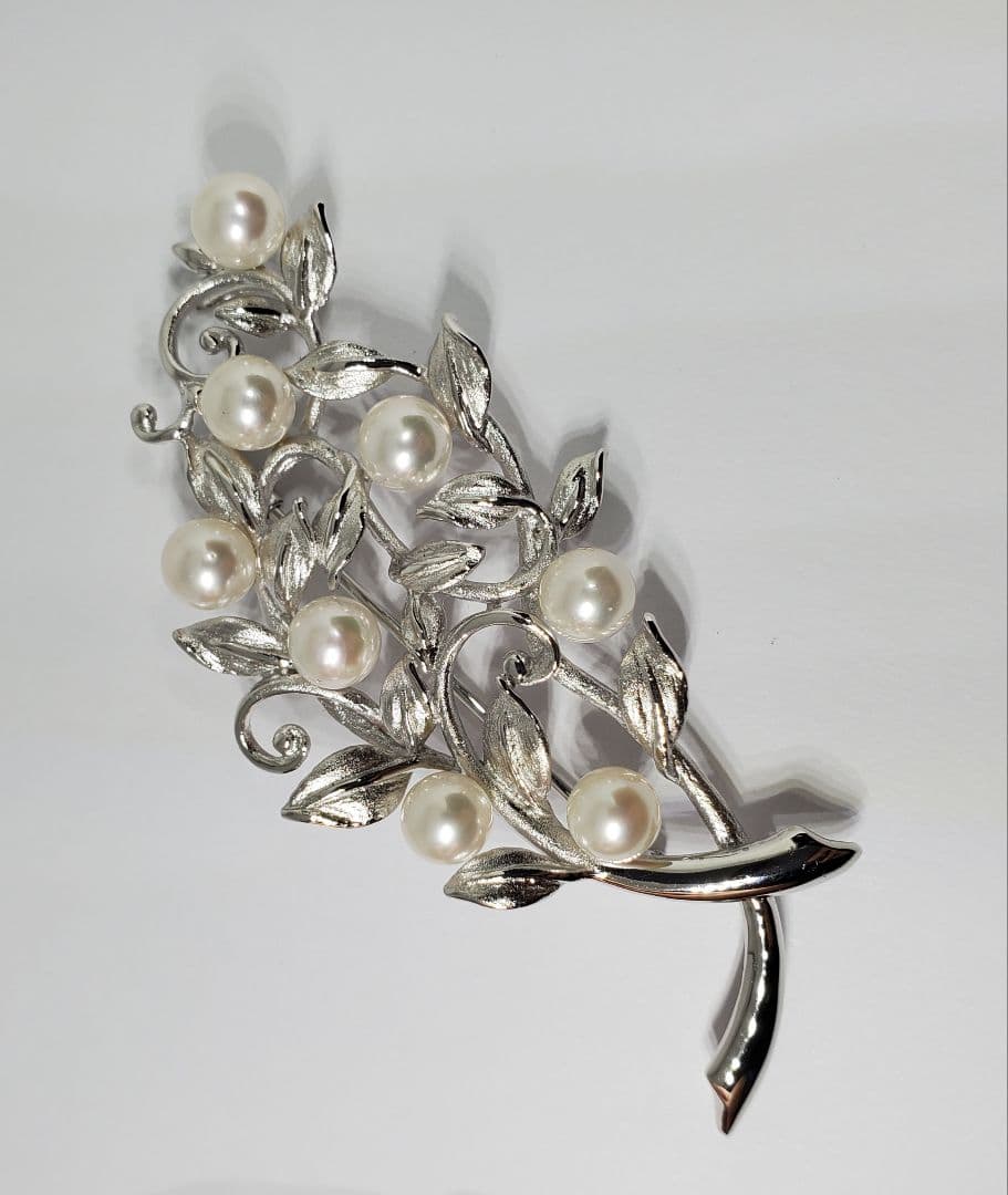 あこや真珠　本真珠　シルバー　ブローチ　パール　ジュエリー